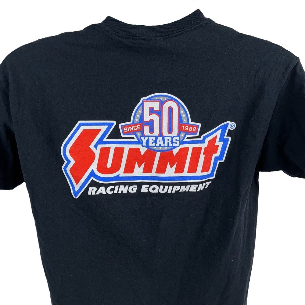Summit Racing Equipment 50 Years Black Graphic T-Shirt Men's Medium Drag Racing